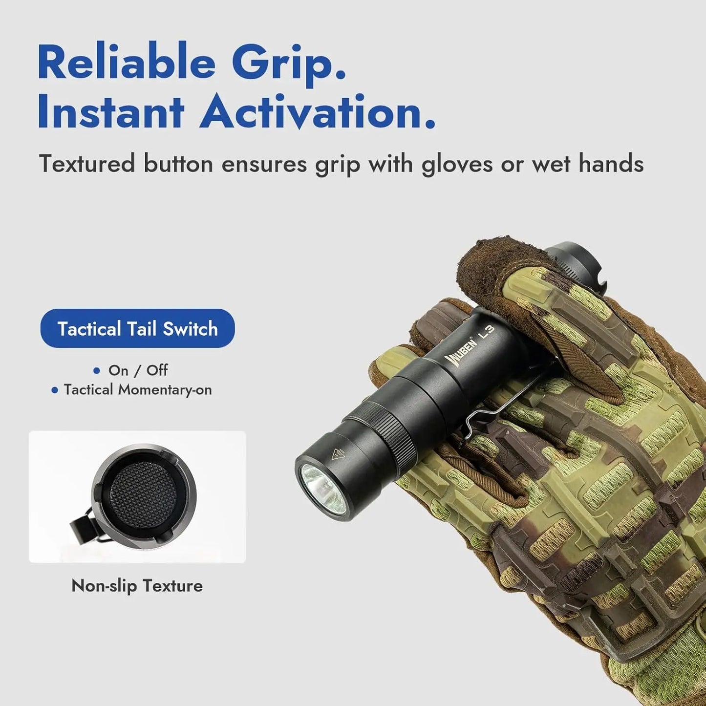 3000 Lumen Rechargeable Tactical LED Flashlight With Dual Way Charging