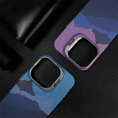 Luxury Matte Carbon Mganetic Slim Case For Magsafe Stand Len Cloud Patterned Personalized Cover For iPhone 13 14 15 16 Pro Max