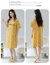 Women’s Cotton Nightgown – Korean Style Cute Print, Summer Short Sleeve Sleepwear Dress