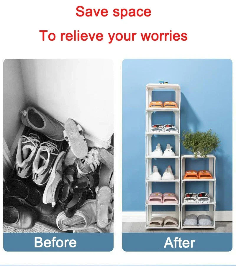 Simple Shoe Rack Standing Detachable Assemble Diy Shoes Cabinets Household Furniture Multilayer Stackable Doorway Shelf Shoerack