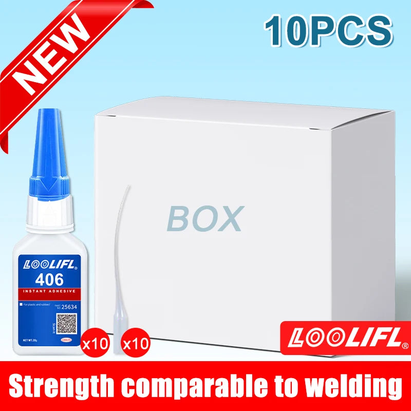 1-3pcs 406 Super Glue 20ML Instant Quick-drying Cyanoacrylate Adhesive Leather Rubber Wood Metal Strong Bond Liquid Glue Tool
