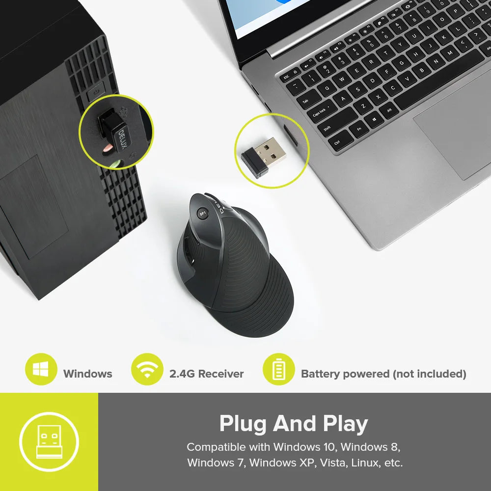 M618GX Vertical Wireless Mouse – Ergonomic 2.4G