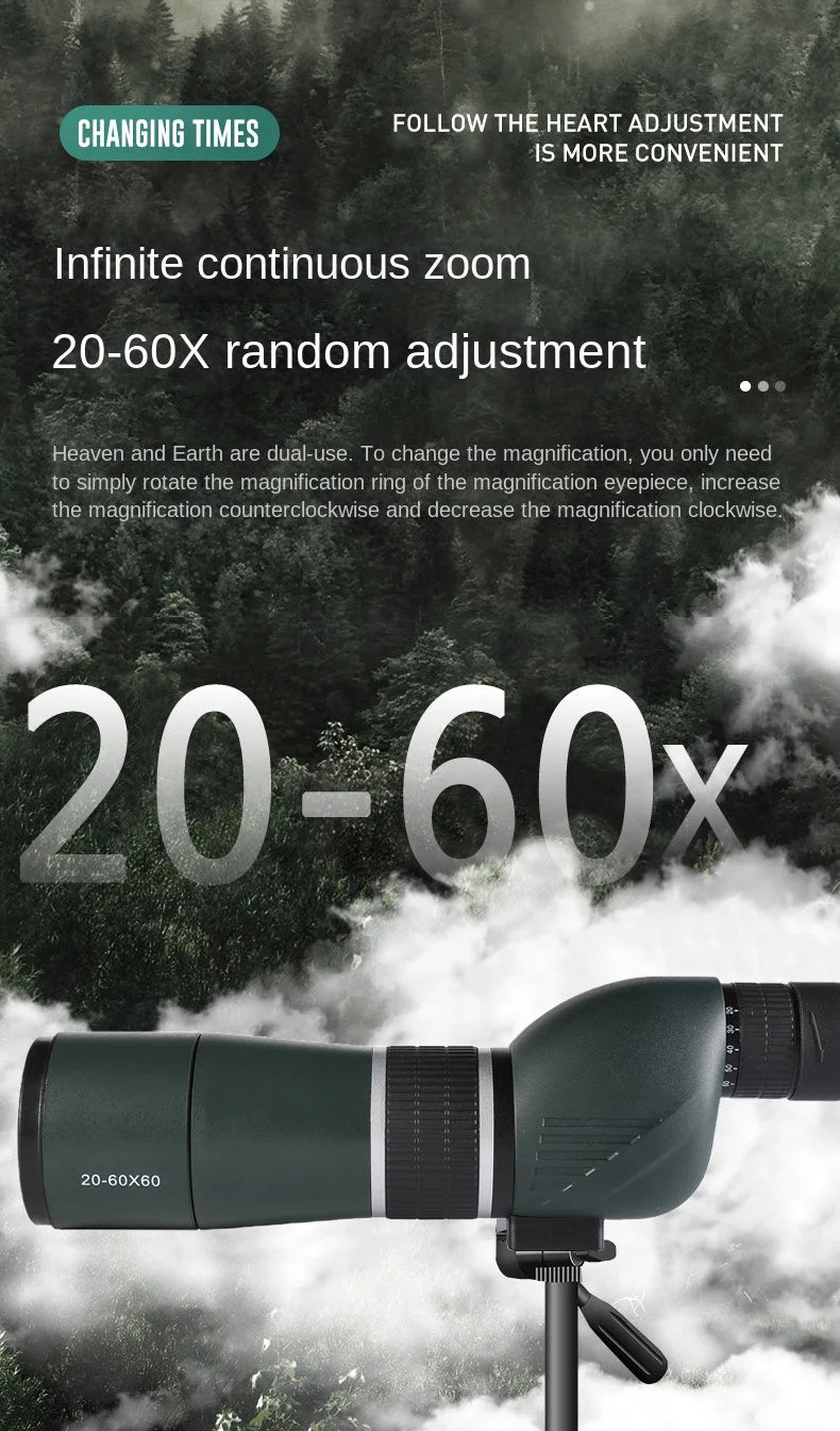 Monocular Zoom Telescope Powerful Monocular Bak4 Prism Waterproof Anti-Fog Camping Bird Watching Landscape Telescopes For Phone