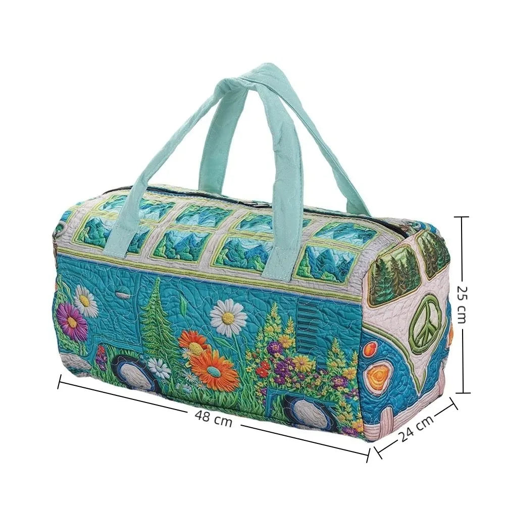 3D Quilted Travel Duffle Bag Large Capacity Overnight Tote