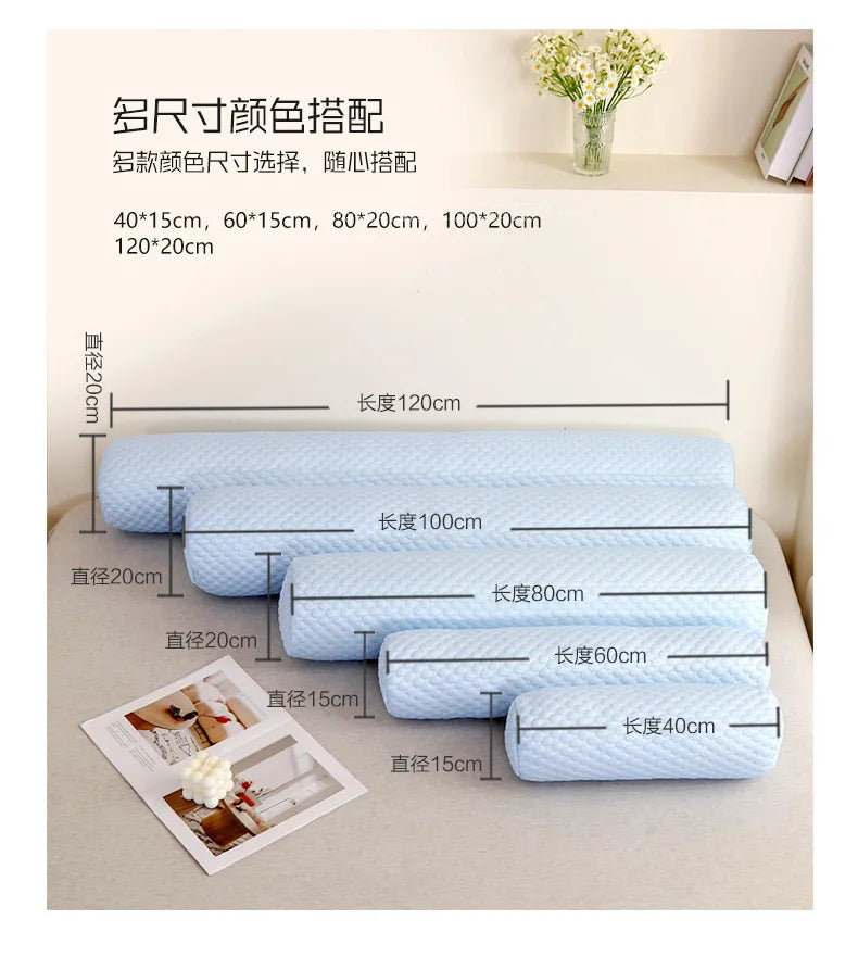 Round Neck Pillow Roll Cervical Support Pillows Neck Pain Relief Cylinder Bolster Pillows with Removable Washable Cove for Chair