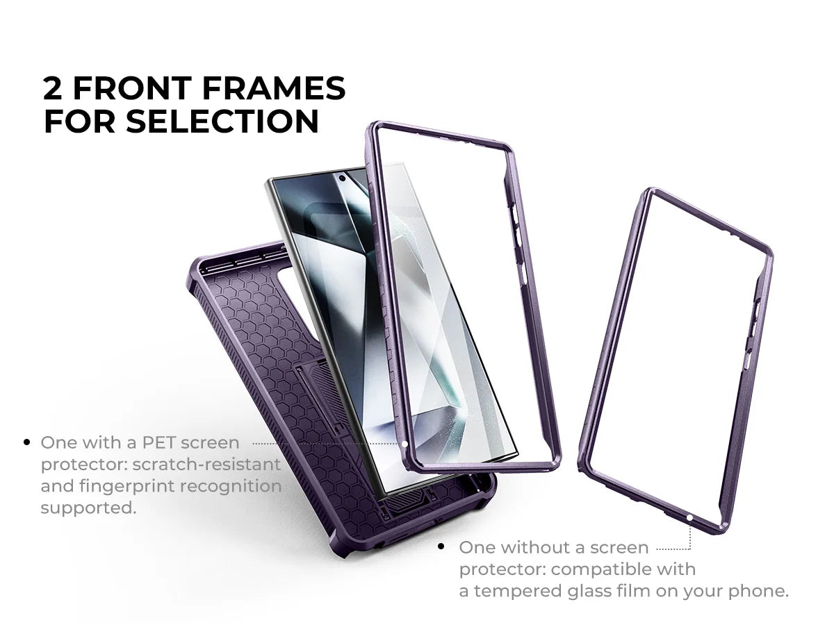 For Samsung Galaxy S24 Ultra 6.8 inch 2024 Case Full Body Rugged Case with Camera Cover & Built-in Screen Protector Kickstand