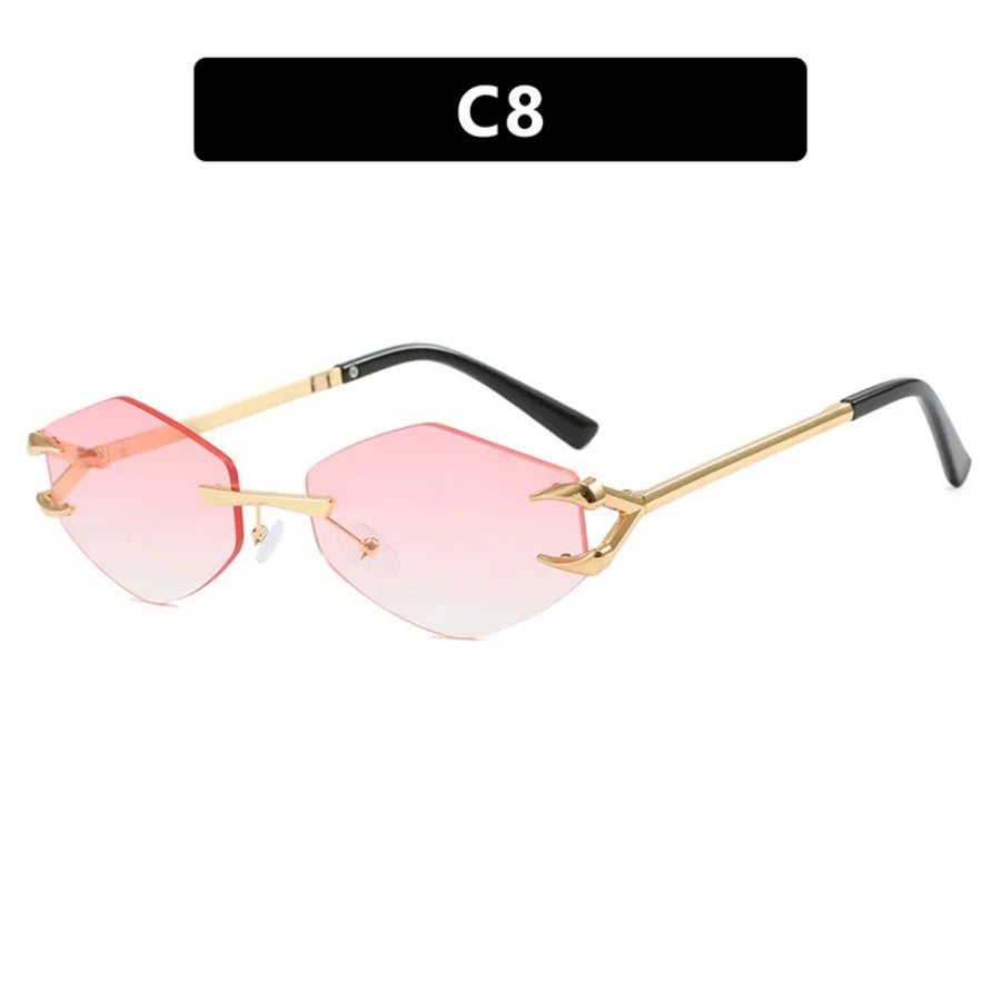 Sunglasses Personalized Frameless Glasses Polygonal Sun Glasses Casual Hip-Hop Trendy Outdoors Eyeglasses Men UV400