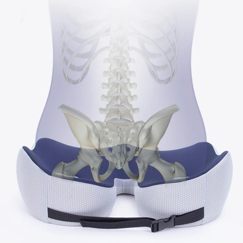Portable Memory Foam Seat Cushion U-Shaped Office Car Airplane Pillow Back Support Pain Relief Pillow Ergonomic Body Support