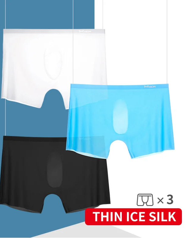 3-Pack Men's Ice Silk Underpants – Lightweight & Cool