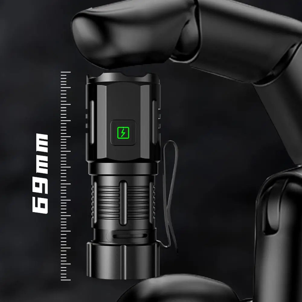 Mini Rechargeable LED Flashlight With Magnetic Base