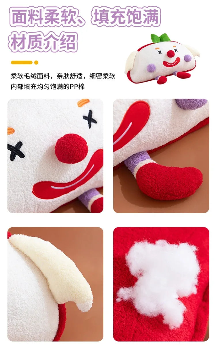 Cute Toast Clown Plush Toy Soft Bread Pillow