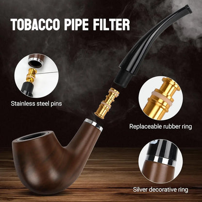 Tobacco Pipe Set with Pipe Holder and Storage Bag Various Accessories Gift Box