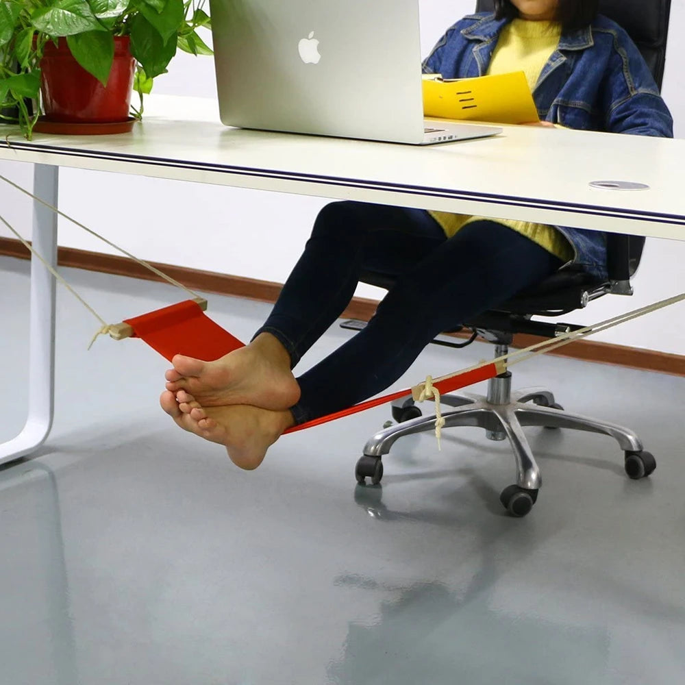 Work Table Computer Desk Footrests Mini Portable Comfortable Relaxing Leg Hammock Adjustable Office Footrest Foot Hammock