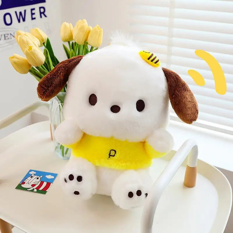 Cartoon Sanrio Pochacco Plush Toy Soft Stuffed Doll Cute Sofa Cushion Bedroom Decoration  Soothing Pillow  Anime Gift