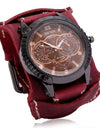 Men Watches Luxury Big Dial Quartz Lovers Watch Wide Genuine Leather Punk Bracelet Sport Wristwatch