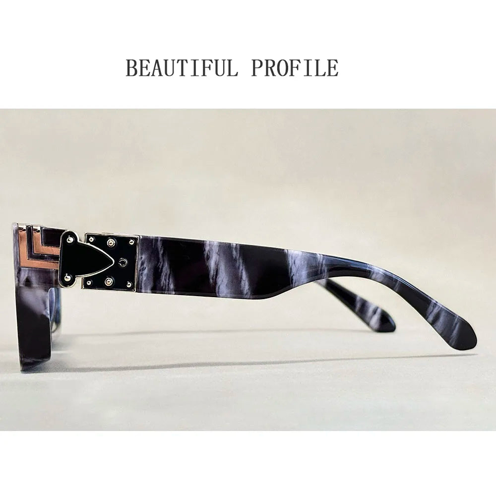 Oversized Square Vintage Sunglasses With UV400 Protection
