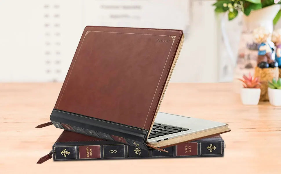 PU Leather Laptop Sleeve for MacBook Air Pro 13 14 15 16 inch M4 M3 M2 M1 A3113 A2681 A2337 A2338 A3112 A3114 A3403 Vintage Cove