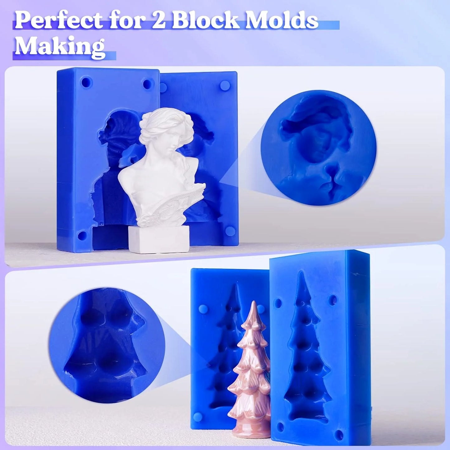 Silicone Mold Making Kit – Easy-Mix Flexible Platinum-Cured Silicone for Resin Casting Molds