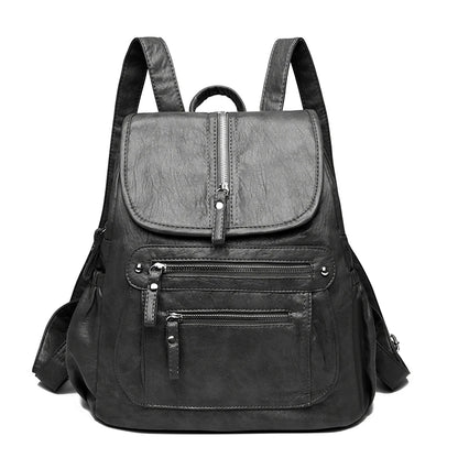 Soft Leather Backpacks High Capacity Female Back Pack Casual Travel Ladies Bagpack