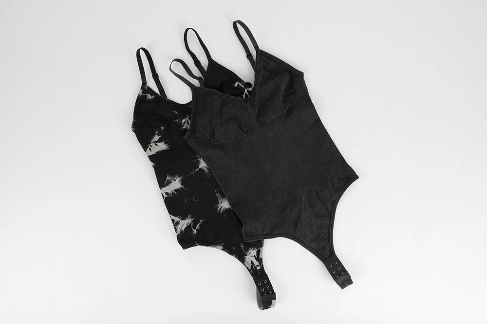 Thong Shaping Bodysuit for Women – Tie-Dye Tummy Control Shapewear
