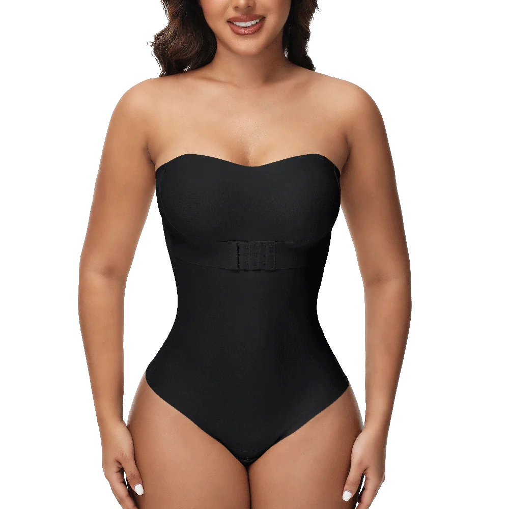 Strapless Thong Bodysuit for Women – Plus Size Tummy Control Shapewear