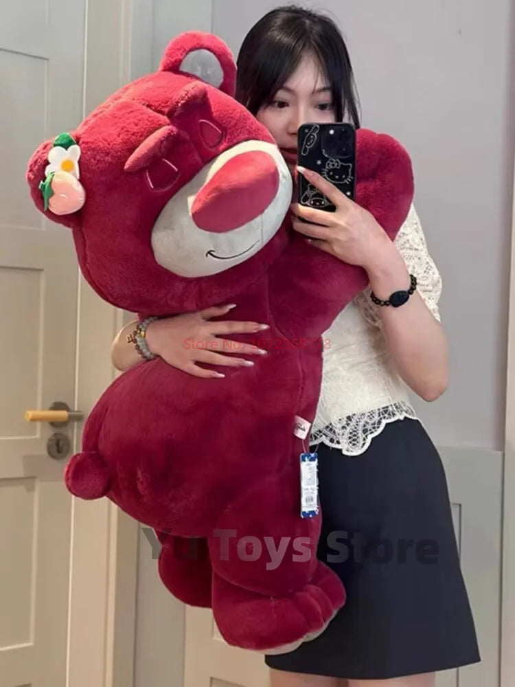 Disney Kawaii Toy Story Lotso Bear Strawberry Sofa Plush Pillow Stuffed Toys  Girls Friends Festivals Birthday Gift