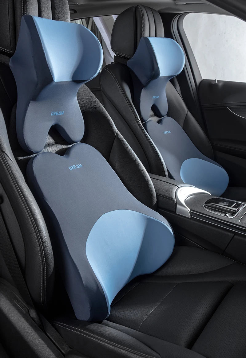 Car Lumbar Support Headrest Neck Pillow Support Universal Soft Neck Pillows Cushion Car Memory Foam Lumbar Pillow Back Support
