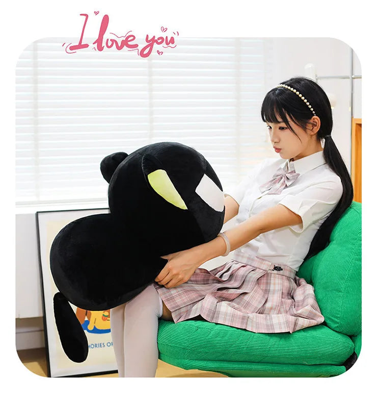 Cute Black Cat Character Plush Stuffed Doll Pillow Toy