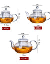400-1000ml Clear Teapot With Removable Infuser Glass Teapot Stovetop Safe Loose Leaf And Blooming Tea Maker