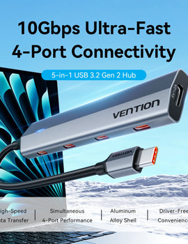 10Gbps USB3.2 Gen2 HUB for PC Laptop MacBook Air/Pro Desktop Portable Multi Port USB C Splitter Hub