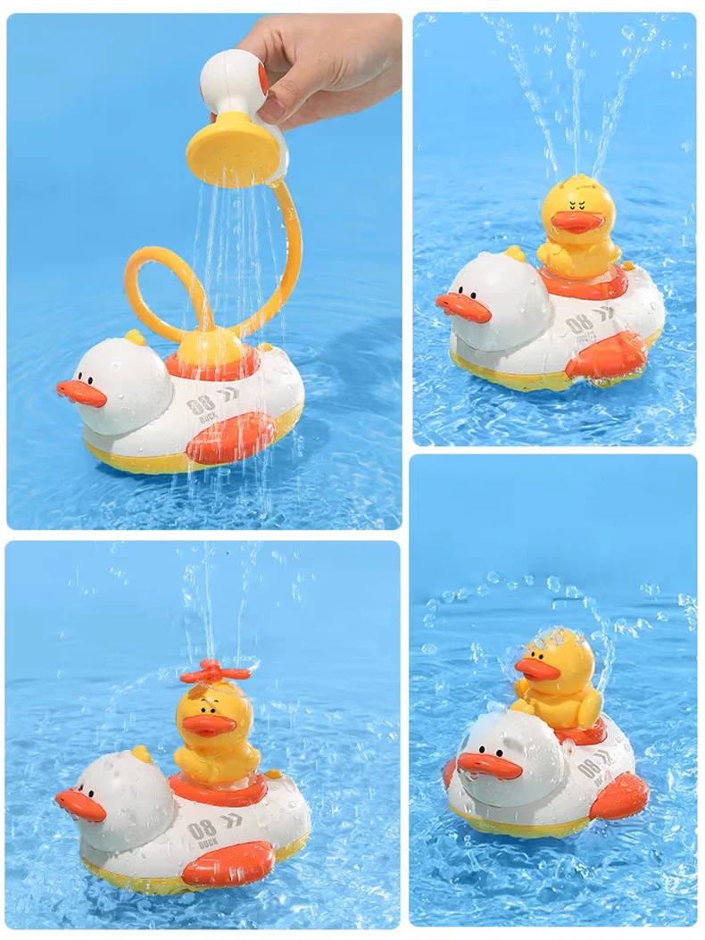 Baby Cartoon Duck Shower Classic Shower Bath Toy Animal Sprinkle Bathroom Swimming Bathing Shower Educational Toys for Kids Gift