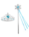 Kids Rhinestone Tiara Crown and Magic Wand with Glitter Crystal Head Hoop Jewelry Hair Accessories for Girls Teens Birthday Gift