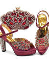Style Matching Bag and Shoes Set Italian Women Design Shoes Matching Bag Decorated with Rhinestone Luxury Pumps Women