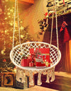 Outdoor Patio Garden Hammocks Hanging Hammock Swing Cotton Rope Chair Non-Iron Stand Indoor Camping Outdoor Furniture