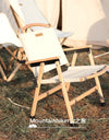 Outdoor Chair Camping Folding Portable Backrest Chair Camping Leisure Faux Wood Armrest Fishing Garden Chair