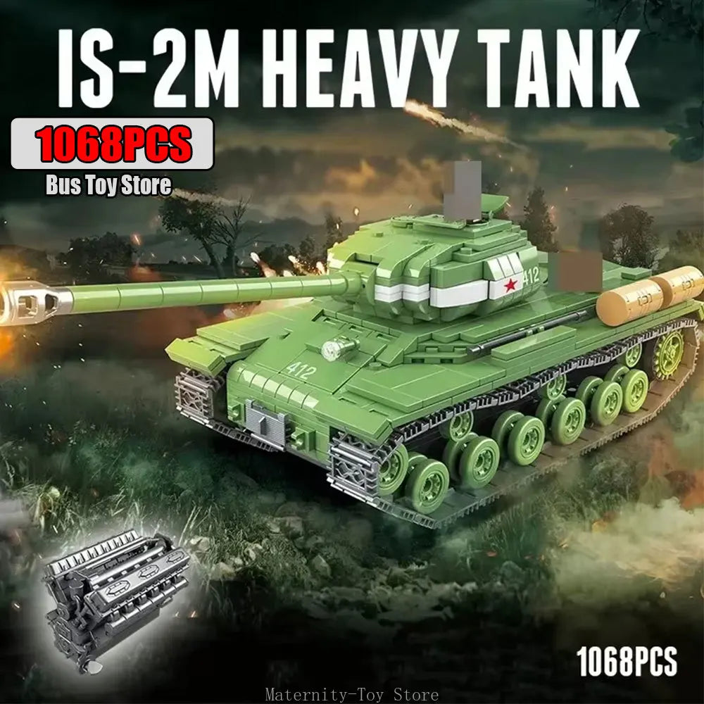 Ww2 Military Tanks Series Tiger  Leopard Heavy TANK BT-7 Light Tank Soldier Building Blocks Bricks Army s  Toys Gifts