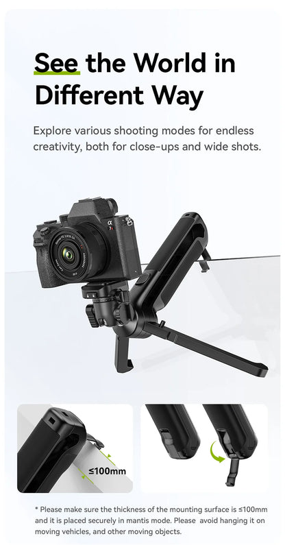 One-click Quick Release Tripod Uka Tripod Top Handle Grip for Camera Netting bracket with a Hidden Hook 180° Tilt