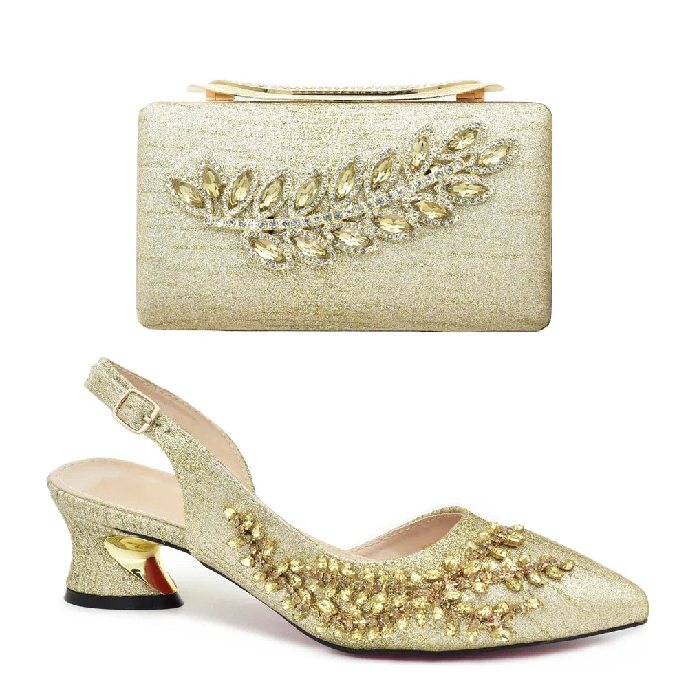 Latest Italian Shoe and Bag Set Designer Plus Size Heels 43 African Women Wedding Shoes Italian Shoes and Bags Matching Set 2025