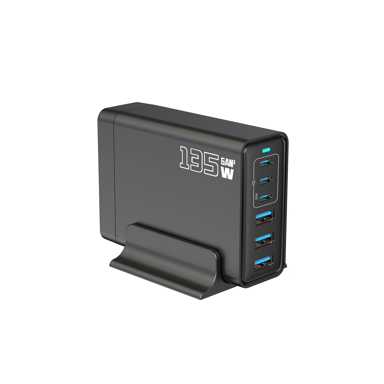 135W Gallium Nitride Charger Gallium Nitride Desktop Multi Port Fast Charging USB Desktop Charging Station Multi Port Charger