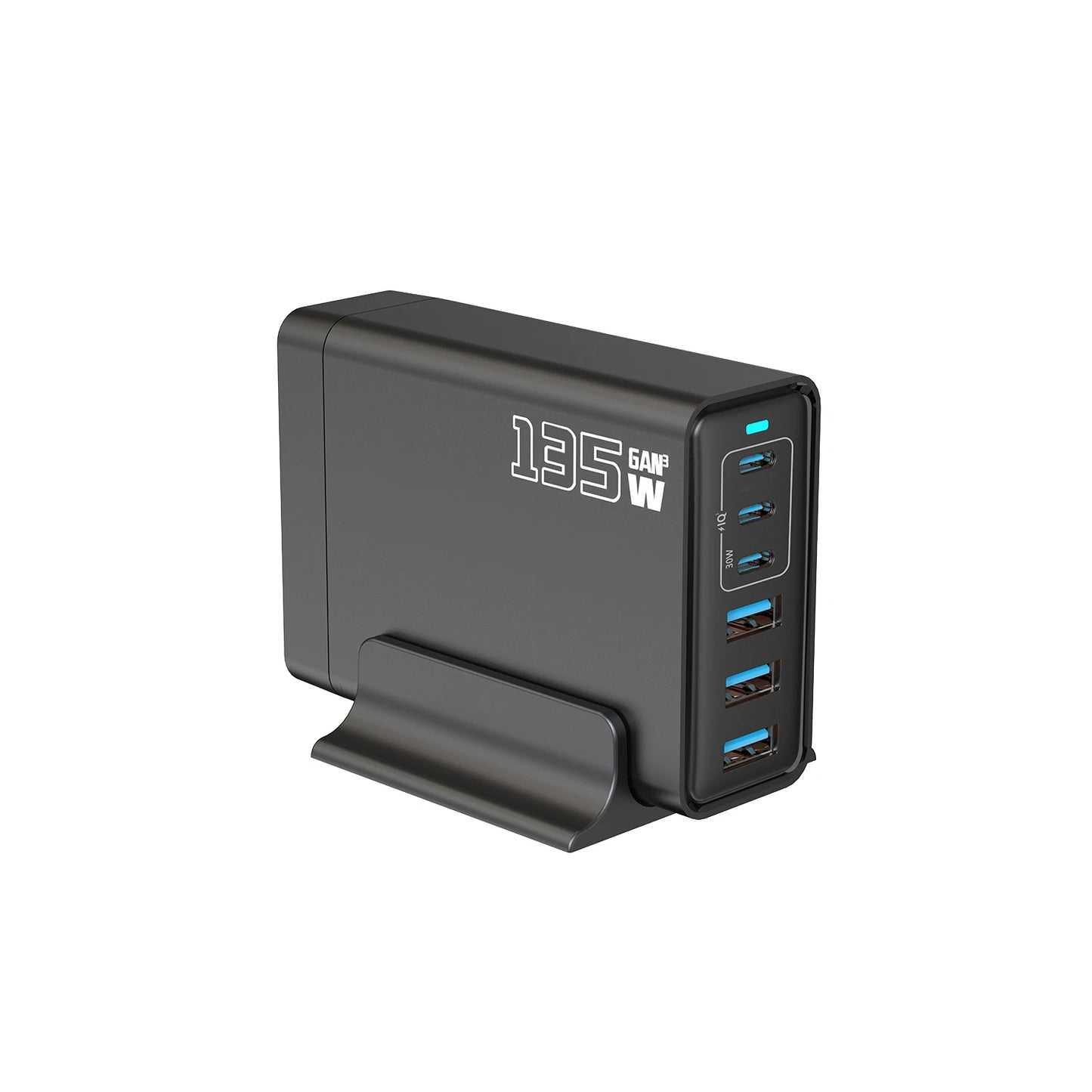 135W Gallium Nitride Charger Gallium Nitride Desktop Multi Port Fast Charging USB Desktop Charging Station Multi Port Charger