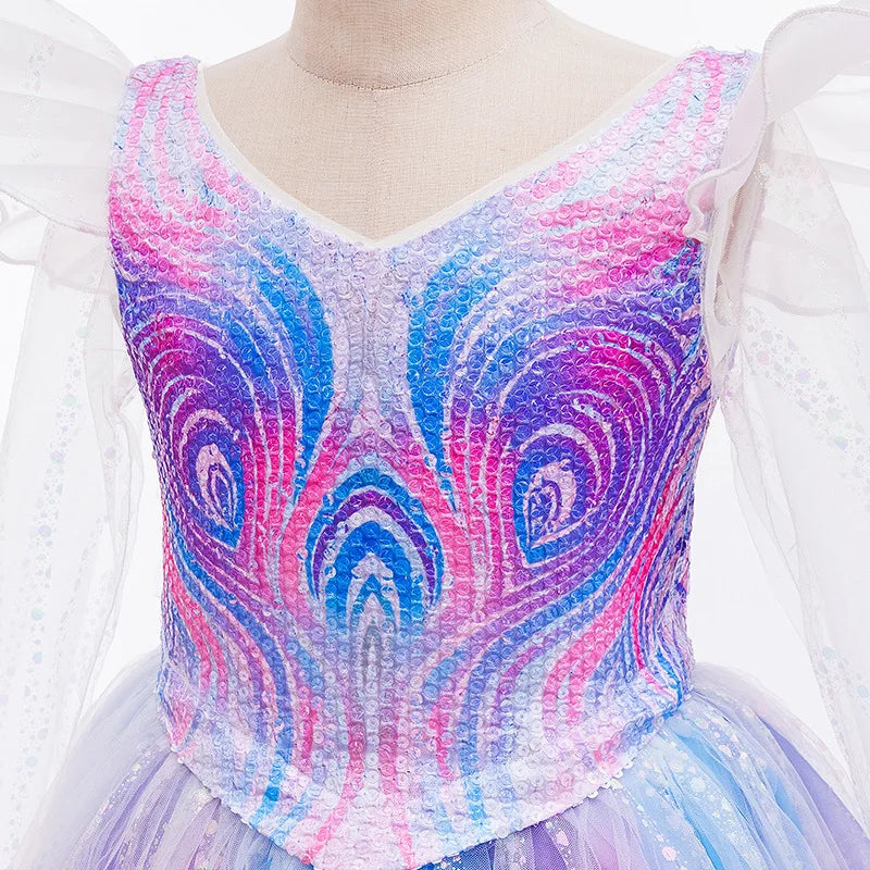 Good Witch Sparkling Gown Purple Sparkling Tulle Gown Girls Halloween Party Princess Costume