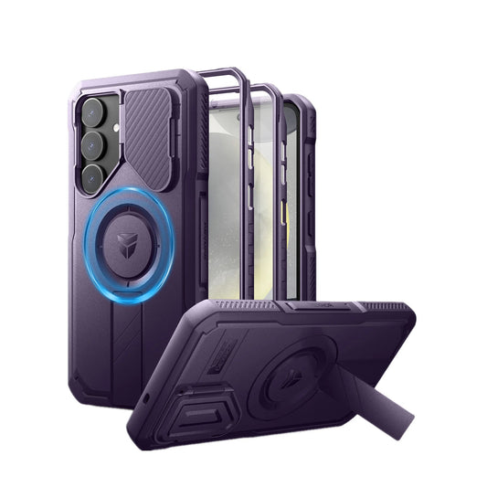 For Samsung Galaxy S25/S25 Plus/S25 Ultra Shockproof Case with Built-in Sliding Camera Cover Built-in Screen Protector Kickstand