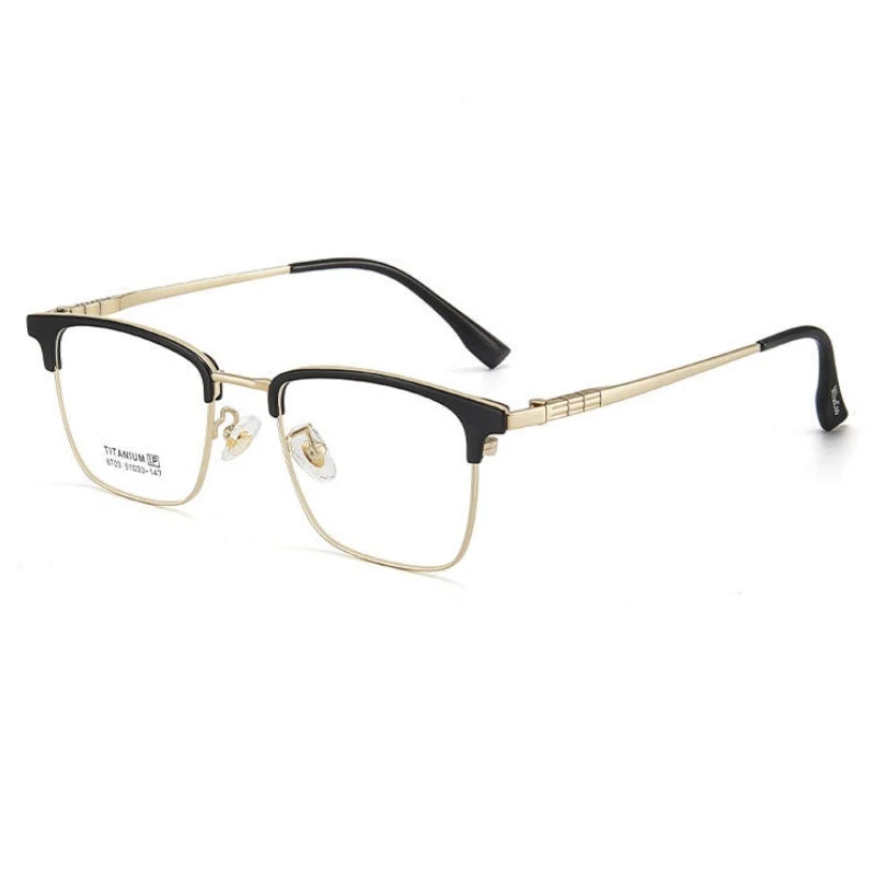 Retro Square Lightweight Titanium Eyeglasses Frames