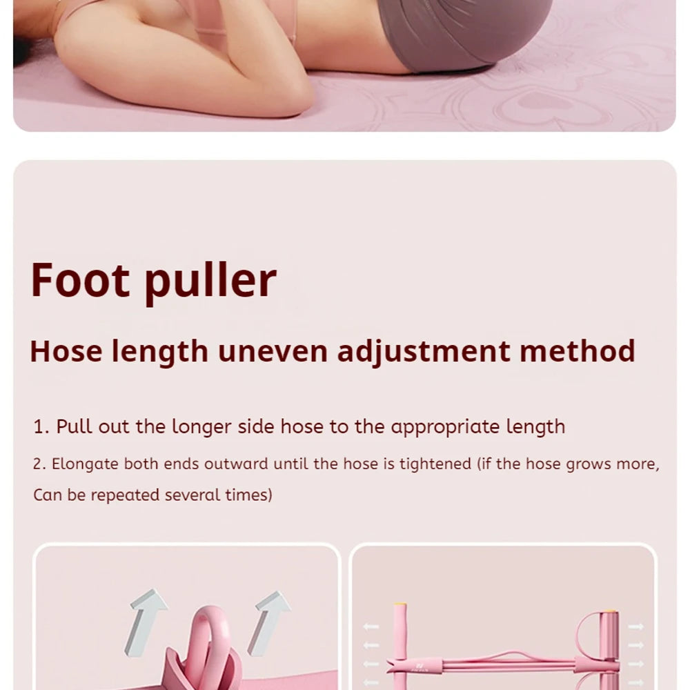 4-Tube Yoga Pedal Puller woman Resistance Bands Abdomen Waist Arm Training Elastic Pull Rope Fitness Equipment