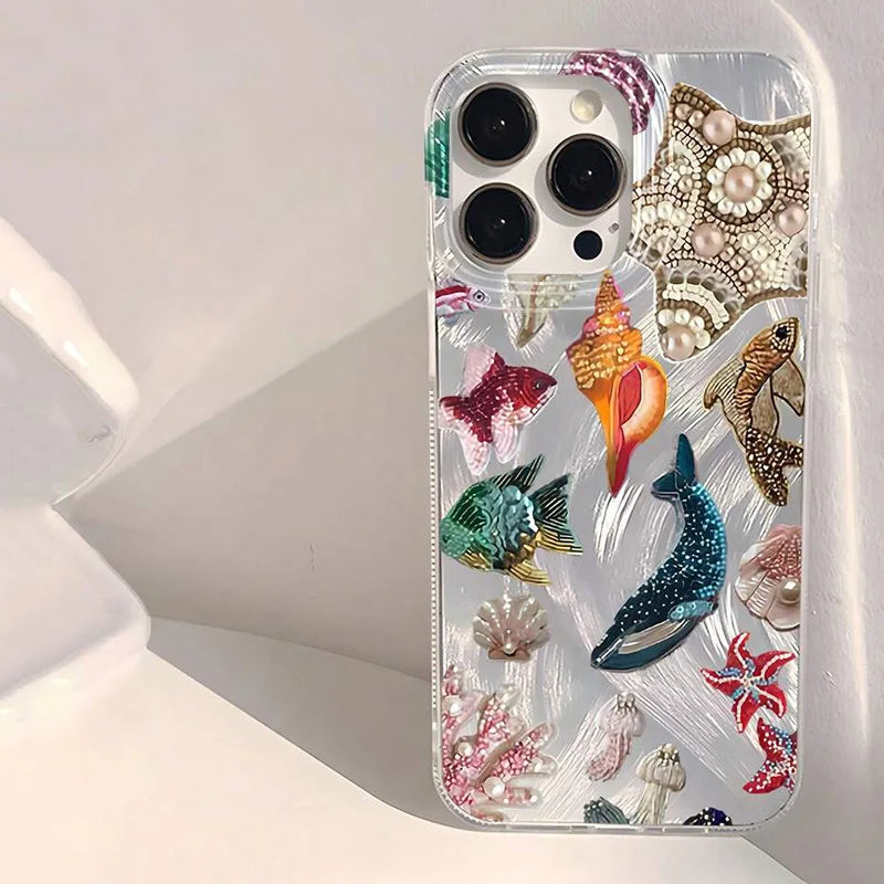 Ocean Elements Personalized Pattern Soft Phone Case For iPhone 17 16 Pro Max 16E 14 15 PRO Air Cases