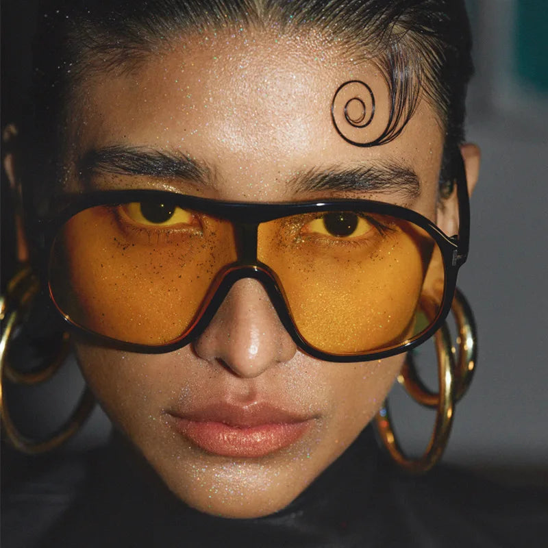 Retro Sunglasses T-Piece Large Frame Sun Glasses Trend Man Toad Eyewear Outdoor Fashion Sunscreen Eyeglasses UV400