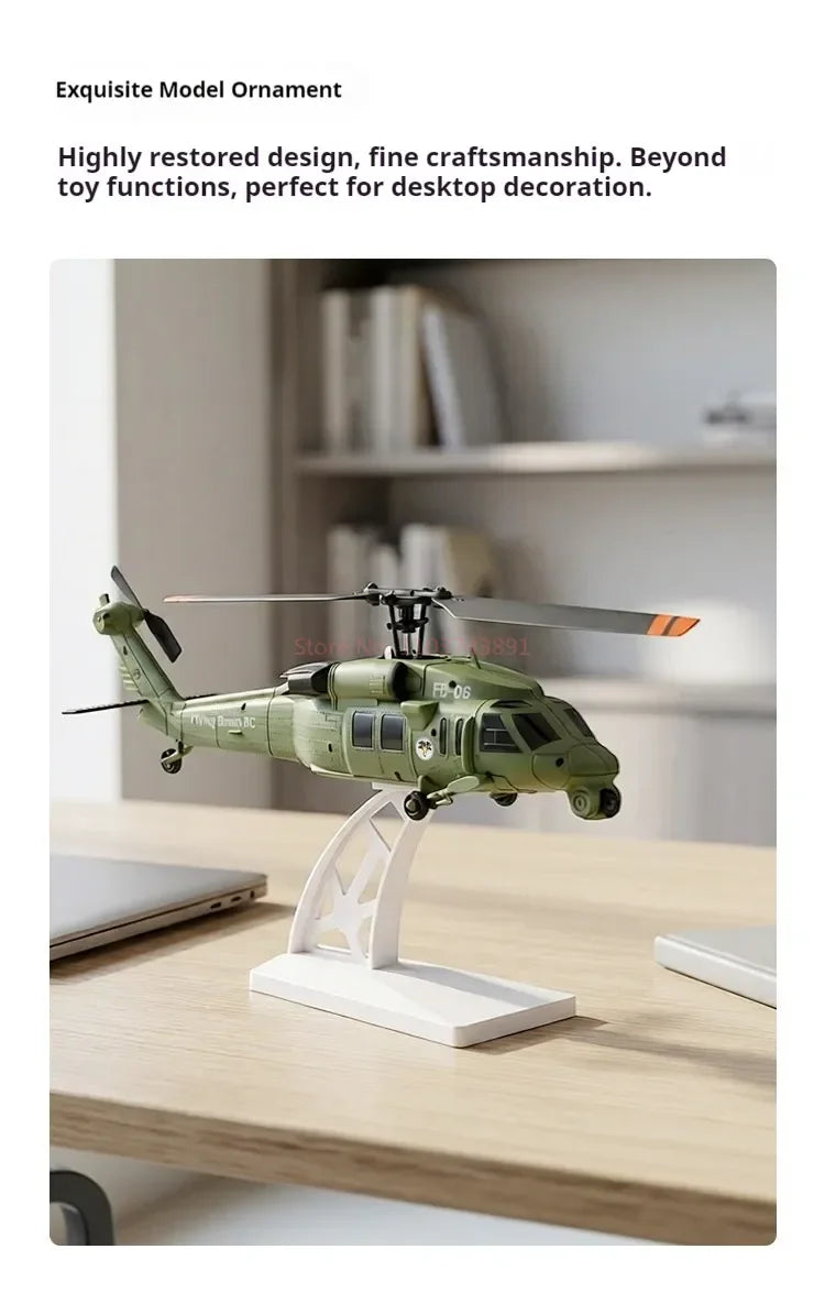 FB06 Black Hawk Remote Control Helicopter 4 Channel Optical Flow Positioning Simulation Model