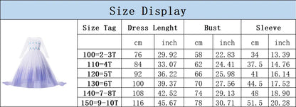 Frozen Princess Elsa Dresses For Girls Costume Kid Cosplay Snow Queen Fantasia Mesh Clothes Carnival Birthday Party Dress