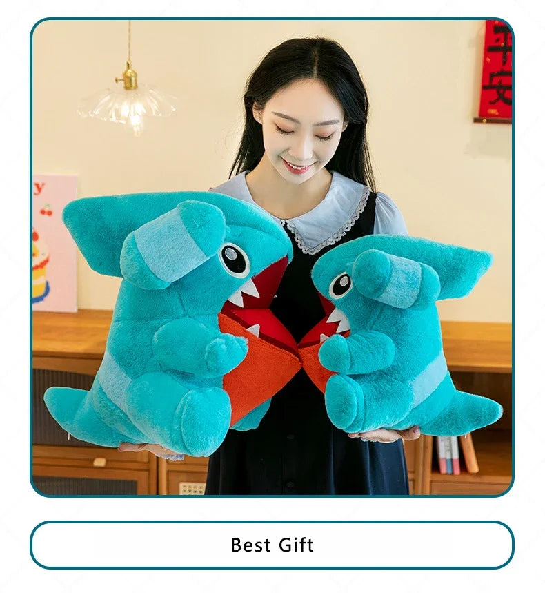 30/55cm Gible Pokemon Plush Toys Large Anime Doll Pillow Cartoon Griknot Gabite Pokémon Plushie Stuffed Gift for Kids Christmas