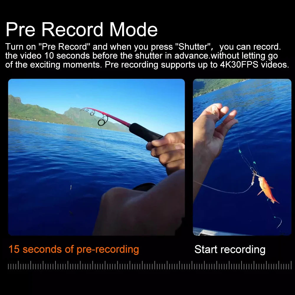 5K Action Camera with 2.0 Inch Touch Screen WiFi EIS and 30M Waterproof Housing
